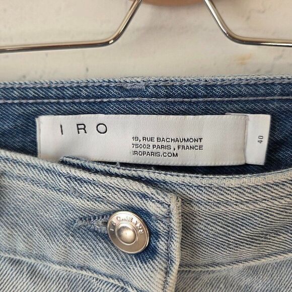 IRO Girvan Pleated Barrel Jeans Size 40 / US 8 / UK 12 Light Blue Wash Denim - Picture 4 of 11